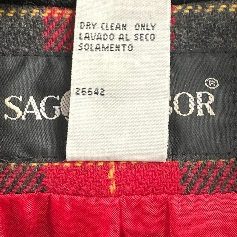 VTG Sag Harbor Blazer 14 Red Plaid Academia Christmas Career Old Money Wool 90s